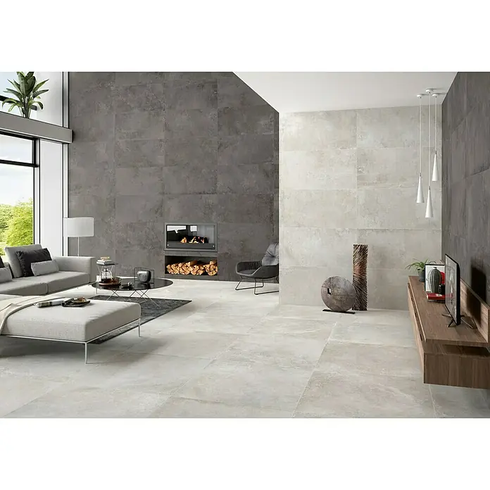 BHS Showroom Pavimento porcelánico Lorraine - 60 x 120 cm, Blanco, Rectificado