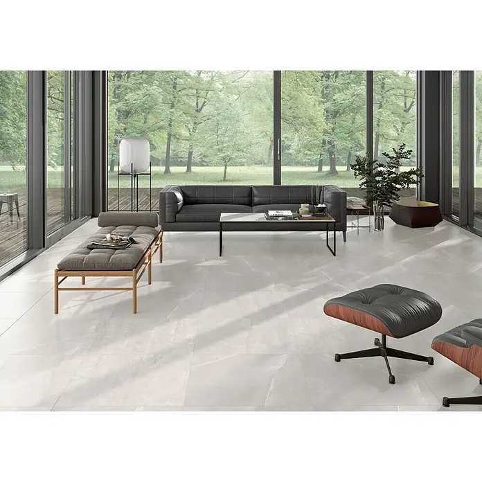 BHS Showroom Pavimento porcelánico Talo - 75 x 75 cm, Blanco, Rectificado, Efecto piedra