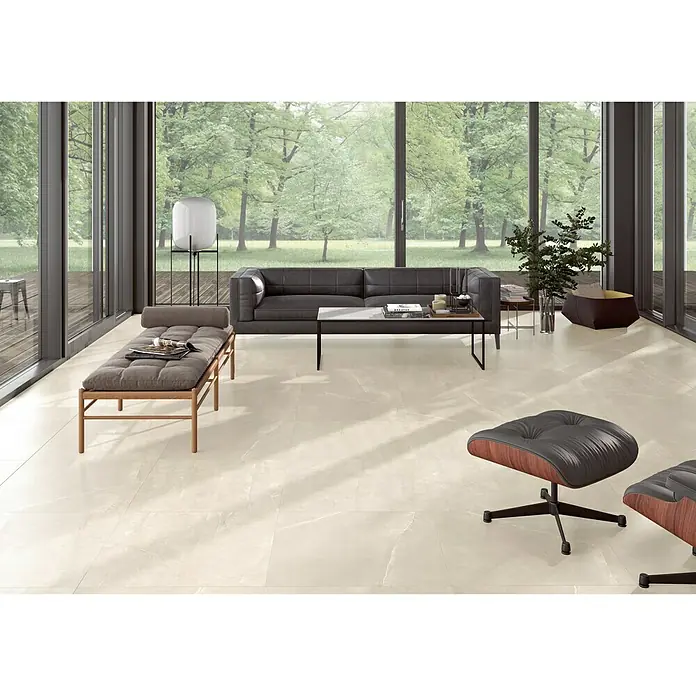 BHS Showroom Pavimento porcelánico Talo - 75 x 75 cm, Ivory, Rectificado, Efecto piedra