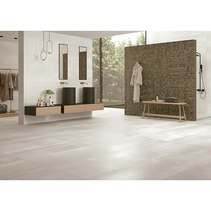 BHS Showroom Pavimento porcelánico Steel - 60 x 120 cm, Beige, Rectificado