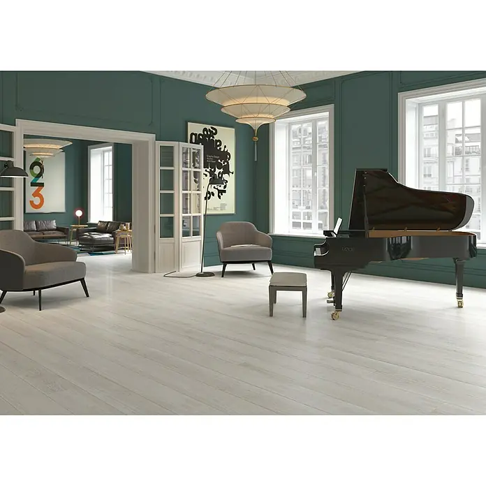 BHS Showroom Pavimento porcelánico Arhus - 23 x 120 cm, Blanco, Rectificado