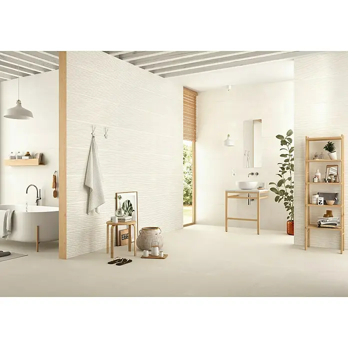 BHS Showroom Pavimento porcelánico Newlyn - 60 x 60 cm, Almond, Rectificado, Efecto cemento