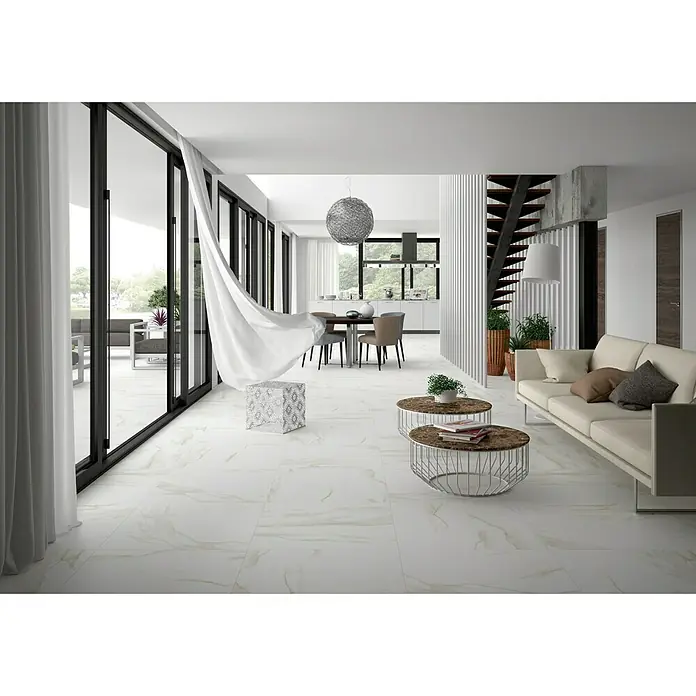 BHS Showroom Pavimento porcelánico Syros - 75 x 75 cm, Oro, Rectificado, Marmolado