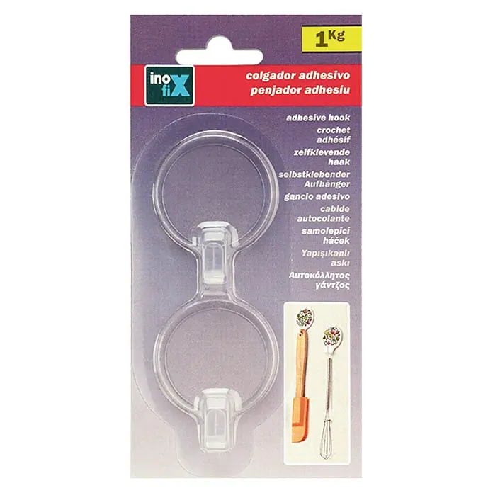 Inofix Colgador adhesivo 2170 - 2 ud., Redonda