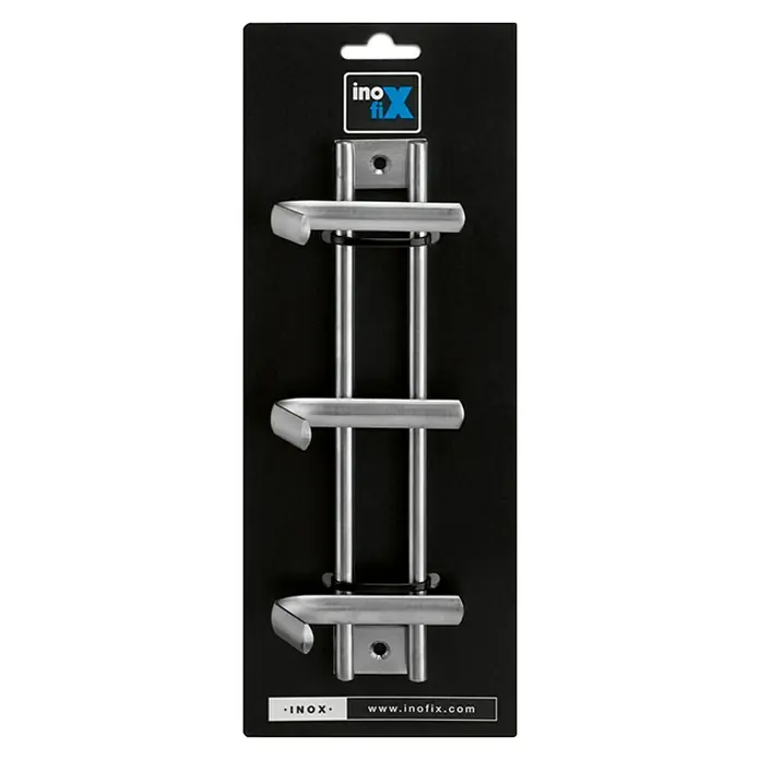 Inofix Perchero 3716 - L x An x Al: 220 x 76 x 54 mm, Número de ganchos: 3 ud., Acero inoxidable