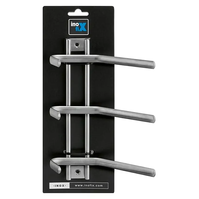 Inofix Perchero 3718 - L x An x Al: 220 x 150 x 68 mm, Acero inoxidable, Plateado