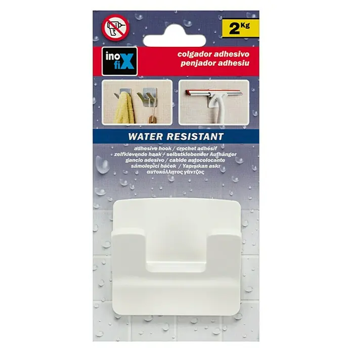 Inofix Colgador adhesivo 2192-2 - 1 ud., Blanco, Cuadrado
