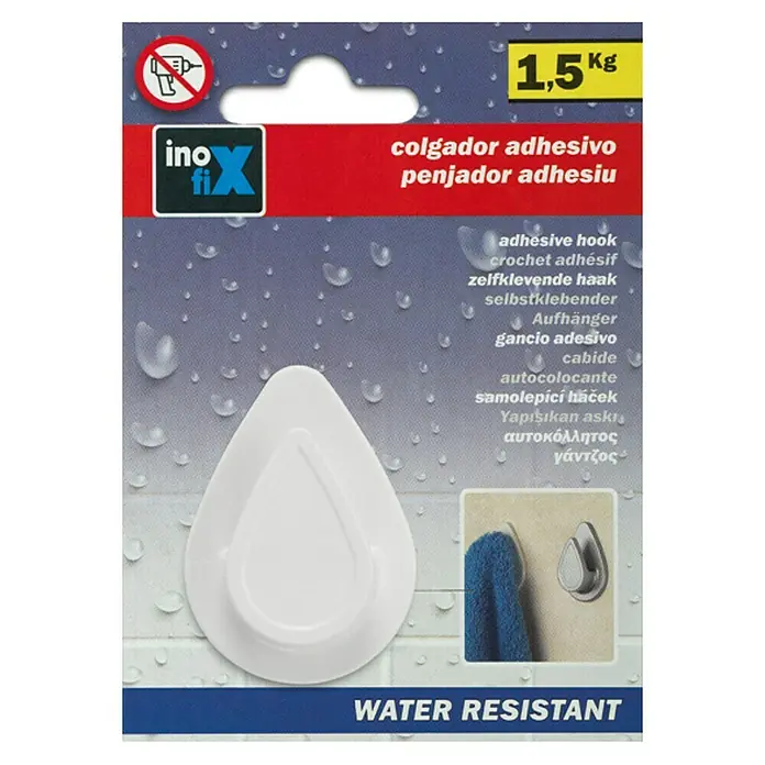 Inofix Colgador adhesivo 2193-2 - 1 ud., Blanco, Redonda