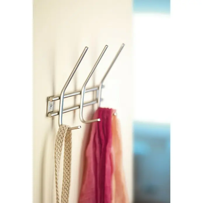 Inofix Perchero 3718 - L x An x Al: 220 x 150 x 68 mm, Acero inoxidable, Plateado