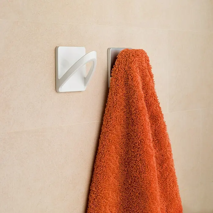 Inofix Colgador adhesivo 2190 - 1 ud., Plástico, Blanco, Cuadrado