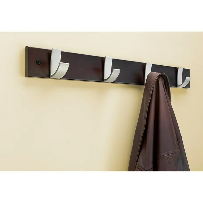 Inofix Perchero 3704 - L x An x Al: 490 x 60 x 60 mm, Número de ganchos: 3 ud., Roble/Negro