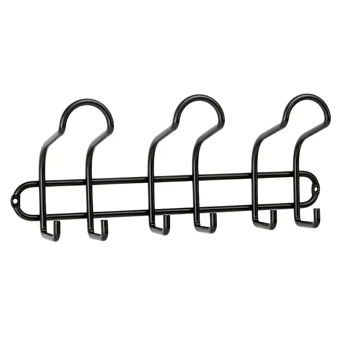 Inofix Perchero 3719 - L x An x Al: 310 x 84 x 130 mm, Número de ganchos: 3 ud., Acero, Negro