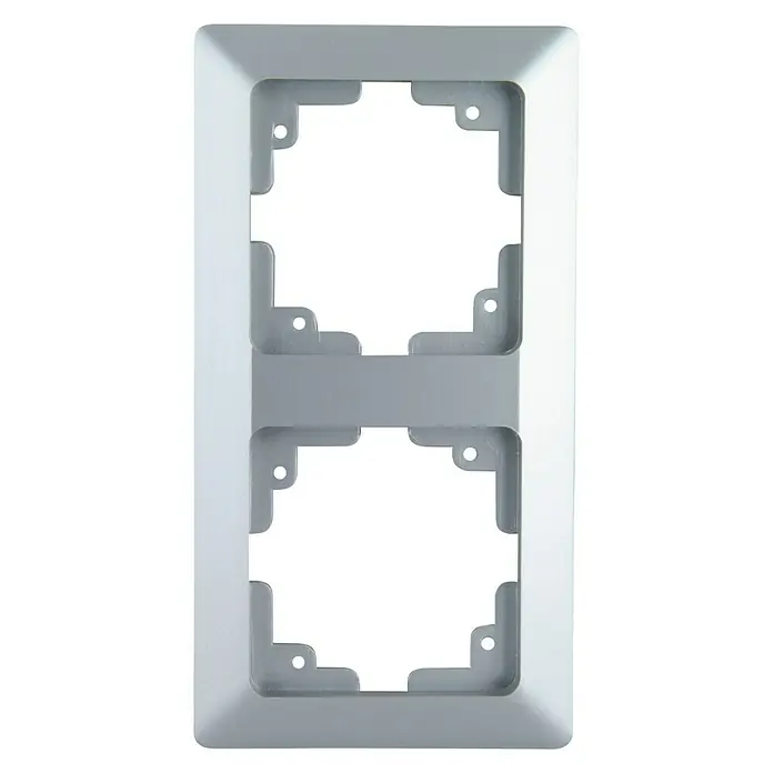 Voltomat VEGA Abdeckrahmen - Silber, 2-fach, Kunststoff, Unterputz