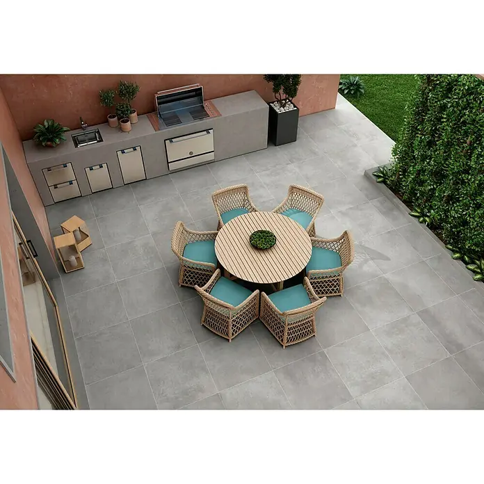 BHS Showroom Pavimento porcelánico Rodano Antislip - 60 x 60 cm, Gris oscuro, Rectificado