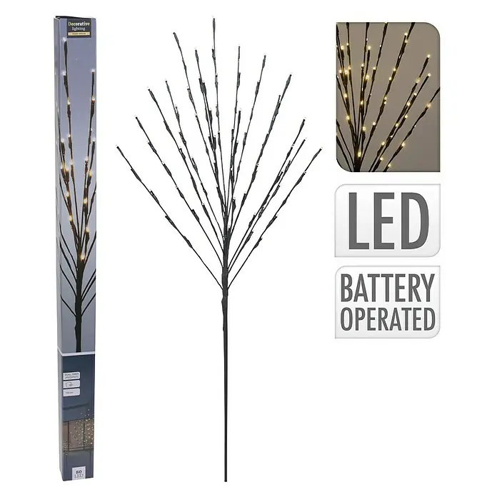LED-Deko-Baum - Außen, 80-flammig, Kabellänge: 7,5 m, Lichtfarbe: Warmweiß - Vorderansicht