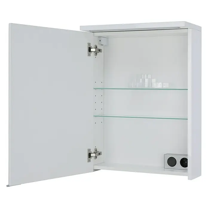 Riva LED-Spiegelschrank Linda - B x H: 50 x 67,2 cm, Mit Beleuchtung, Spanplatte, Weiß - Vorderansicht