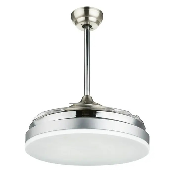 Globo Ventilador de techo Cabrera - Níquel mate, Plateado, Ø x Al: 100 x 62,5 cm