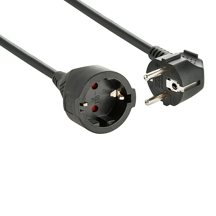 Electraline Alargo H05VV-F - Negro, Longitud del cable: 10 m, H05VV-F