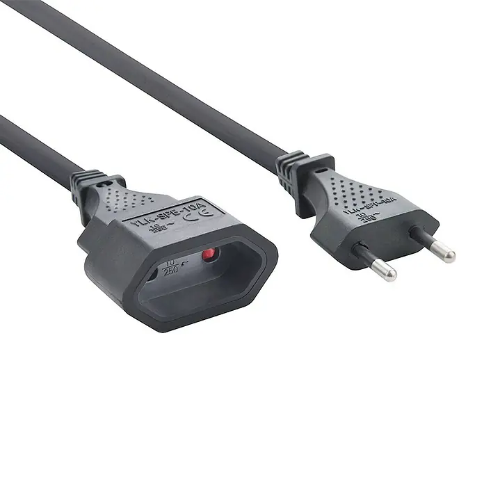 Electraline Alargo H03VVH2-F - Negro, Longitud del cable: 2 m, H03VVH2-F