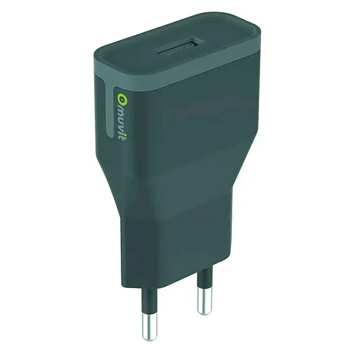 Muvit Cargador USB 2.4 A - Negro, USB