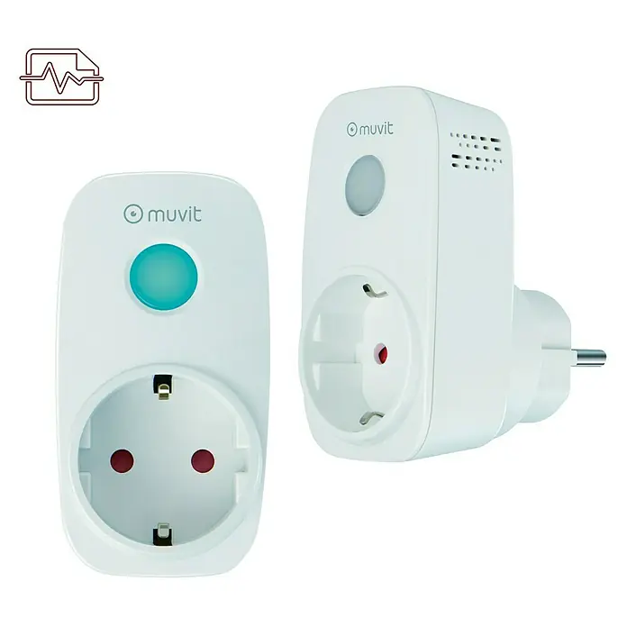 Muvit iO Enchufe inteligente Wifi Pack 2 - Blanco, IP20, 16 A