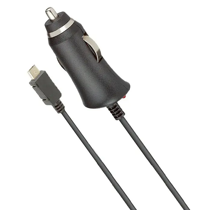 Cargador para automóvil Micro USB 2,1 A - Negro, Longitud del cable: 1,8 m, Micro USB