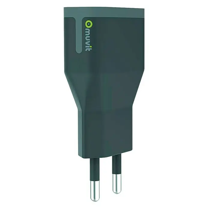 Muvit Cargador USB 2.4 A - Negro, USB