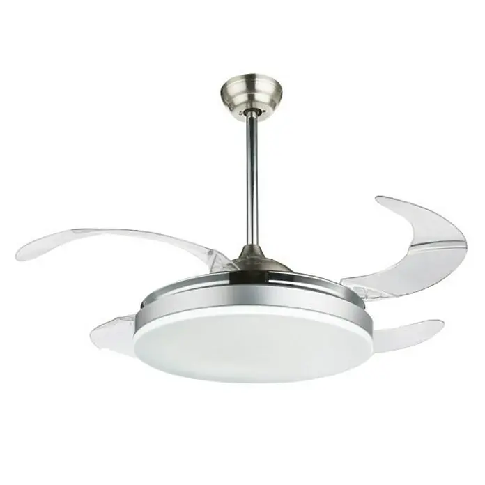 Globo Ventilador de techo Cabrera - Níquel mate, Plateado, Ø x Al: 100 x 62,5 cm
