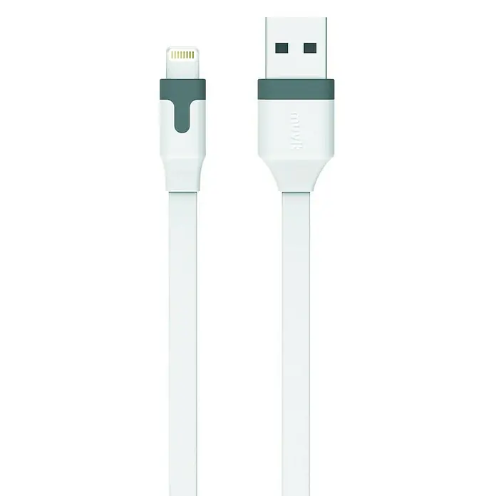 Muvit Cable de carga USB Lightning MFI - Blanco, Largo: 1 m