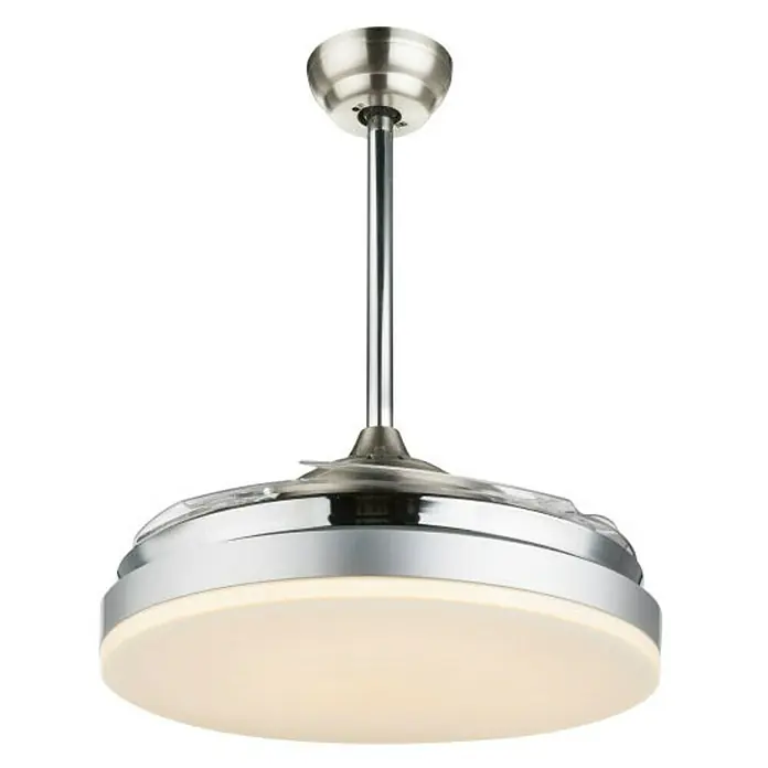 Globo Ventilador de techo Cabrera - Níquel mate, Plateado, Ø x Al: 100 x 62,5 cm