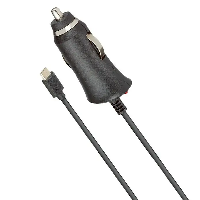 Cargador para automóvil Micro USB 1A - Negro, Longitud del cable: 1,85 m, Micro USB
