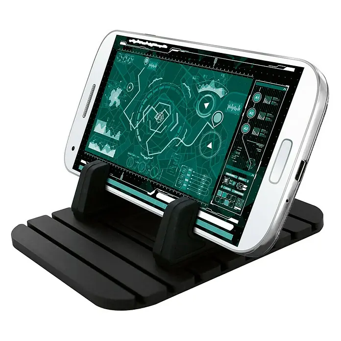 Muvit Soporte para teléfono móvil universal alfombrilla - Plástico, Negro