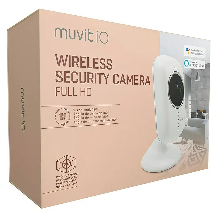 Muvit iO Cámara de vigilancia WIFI full HD - Ángulo de detección: 180 °, Alcance de detección: 5 m
