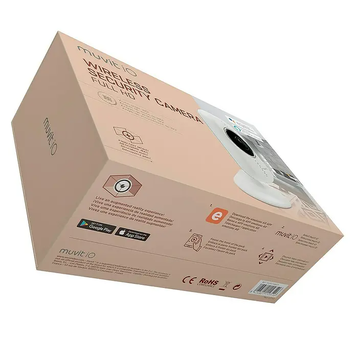 Muvit iO Cámara de vigilancia WIFI full HD - Ángulo de detección: 180 °, Alcance de detección: 5 m