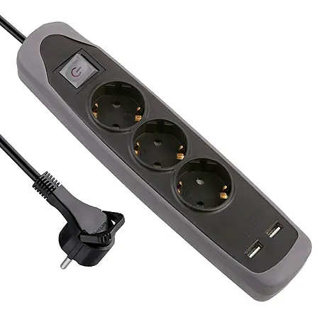 Electraline  Base de enchufe múltiple con USB Gummy