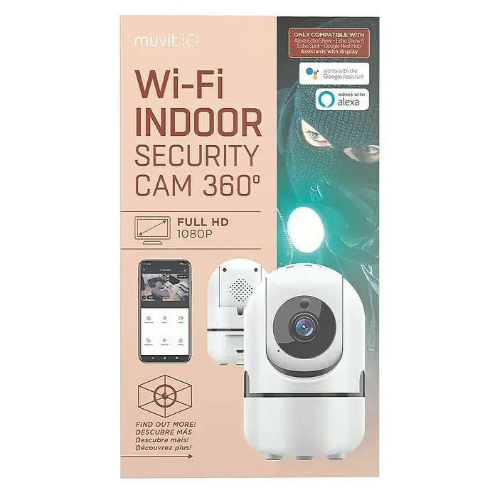 Muvit Cámara de vigilancia WIFI full HD 360 - Ángulo de detección: 360 °
