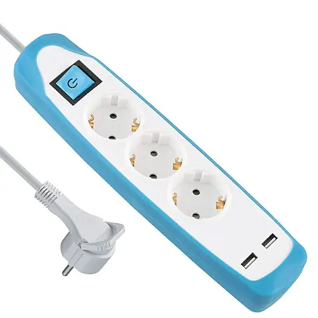 Electraline  Base de enchufe múltiple con USB Gummy