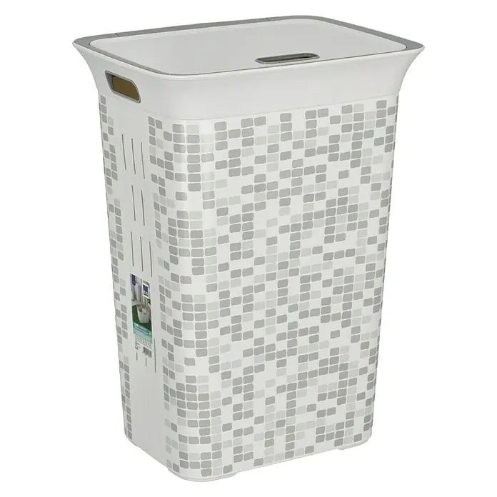 KIS Chic Wäschesammler Mosaic - 35 x 44 x 61 cm, Grau