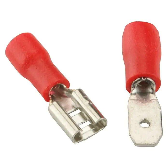 Voltomat Ravna nasadna stopica - 4,8 mm, Poprečni presjek: 0,5 – 1,5 mm², Crvene boje - Detaljan prikaz