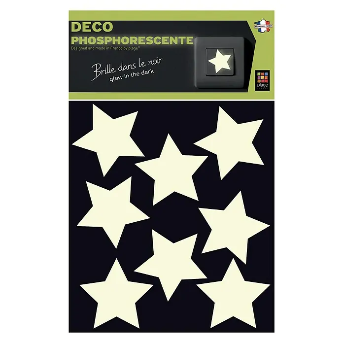 Adhesivos decorativos luminosos estrellas - Motivo decorativo, Amarillo - Vista frontal