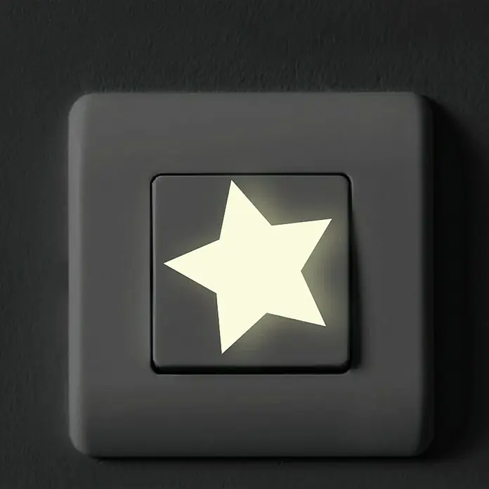 Adhesivos decorativos luminosos estrellas - Motivo decorativo, Amarillo - Producto en uso