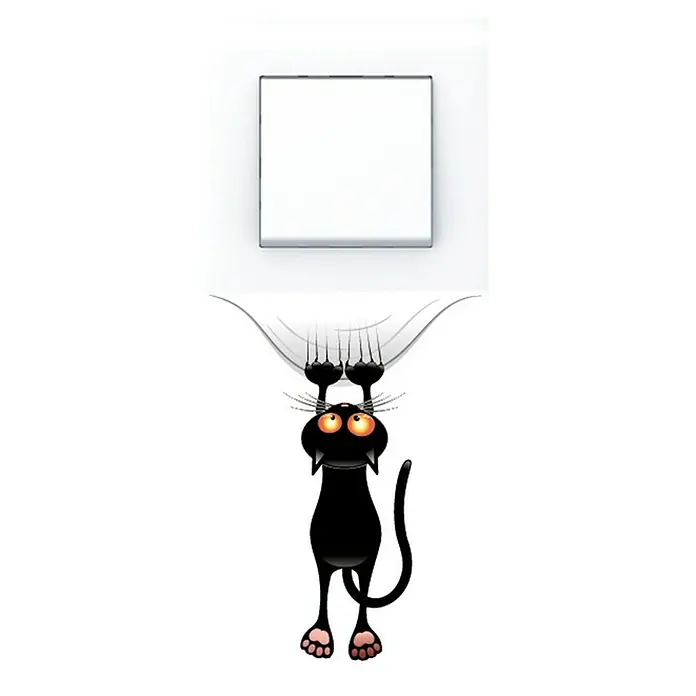 Adhesivos decorativos - Gatos, Negro, 18,5 x 15 cm - Producto en uso