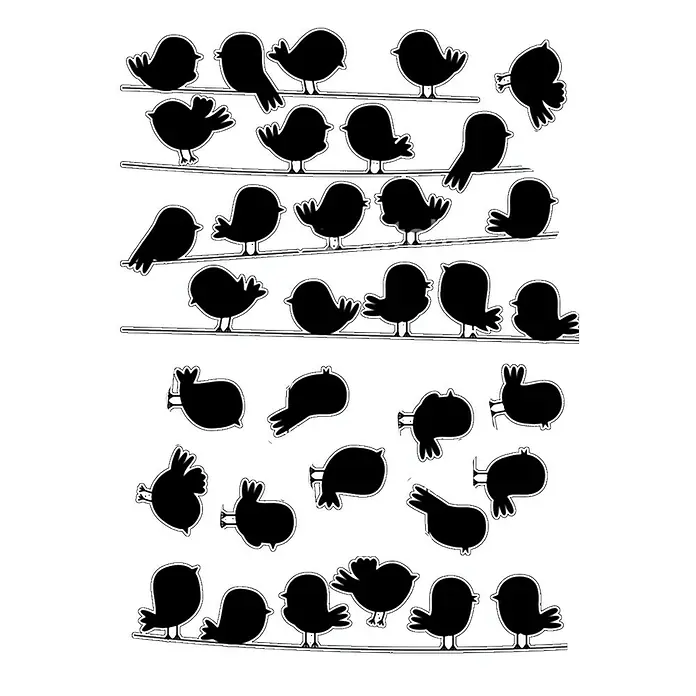 Adhesivos decorativos - Pájaros, Negro - Vista frontal