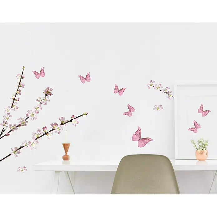 Adhesivos decorativos - Rama de manzano en flor, Multicolor, 21 x 29,7 cm - Foto ambiente