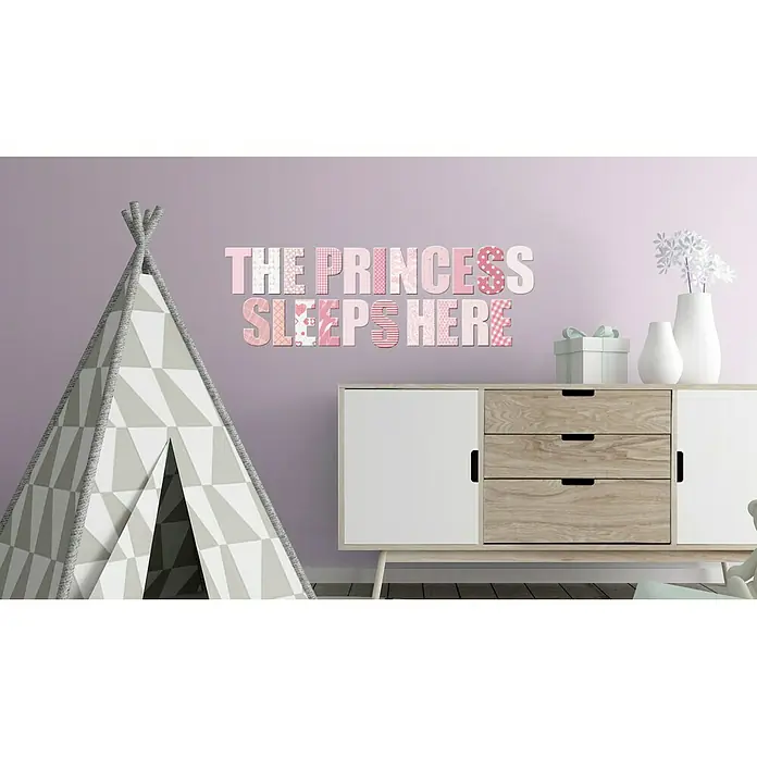 Adhesivos decorativos - Letras, Rosa, 68 x 24 cm - Foto ambiente