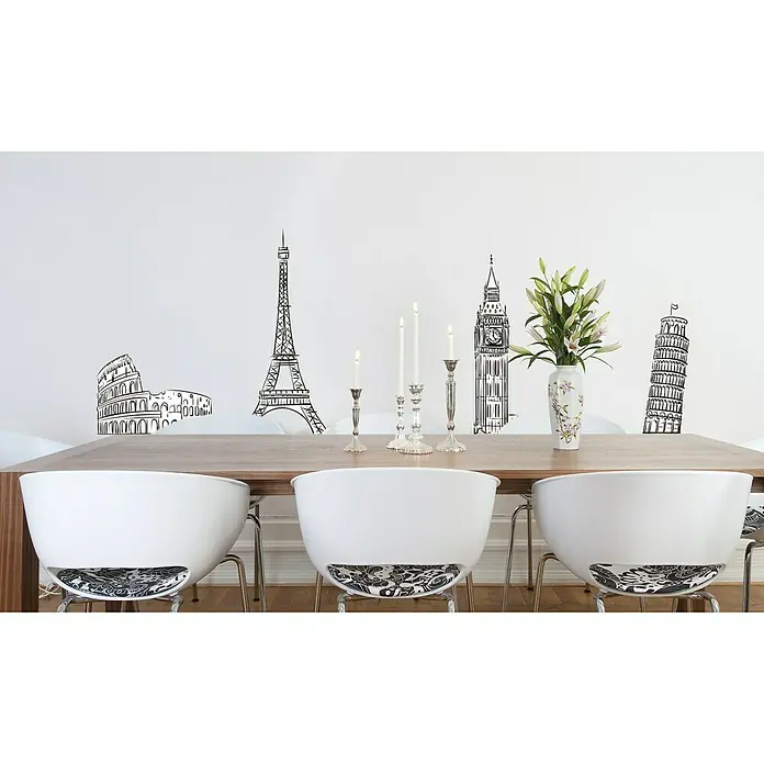 Adhesivos decorativos - Ciudades, Negro - Foto ambiente