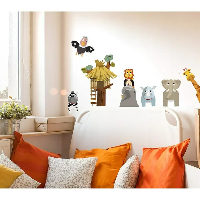 Adhesivos decorativos - Animales, Multicolor, 68 x 48 cm - Foto ambiente