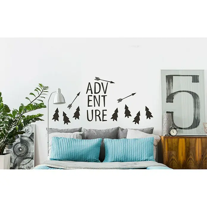 Adhesivos decorativos - Letras, Negro, 24 x 68 cm - Foto ambiente