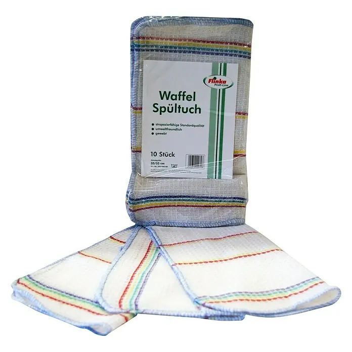 Flinka Profi-Line Waffelspültuch - 10 Stk., 35 x 35 cm, Waschbar bis 60 °C - Vorderansicht