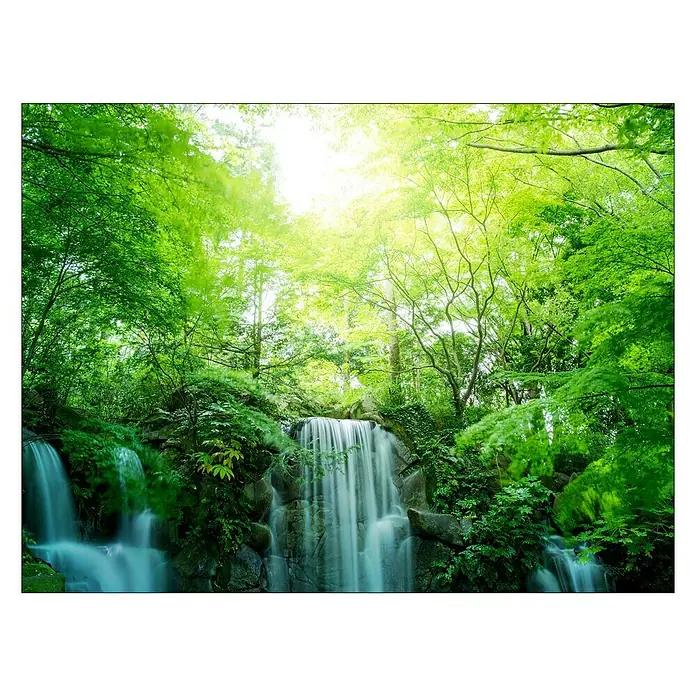 ProArt Leinwandbild - Forest & Waterfall III, B x H: 120 x 90 cm - Vorderansicht
